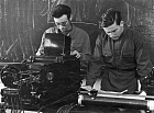 Студенты за выполнением УИР (Учебно-исследовательской работы), 1950-е.